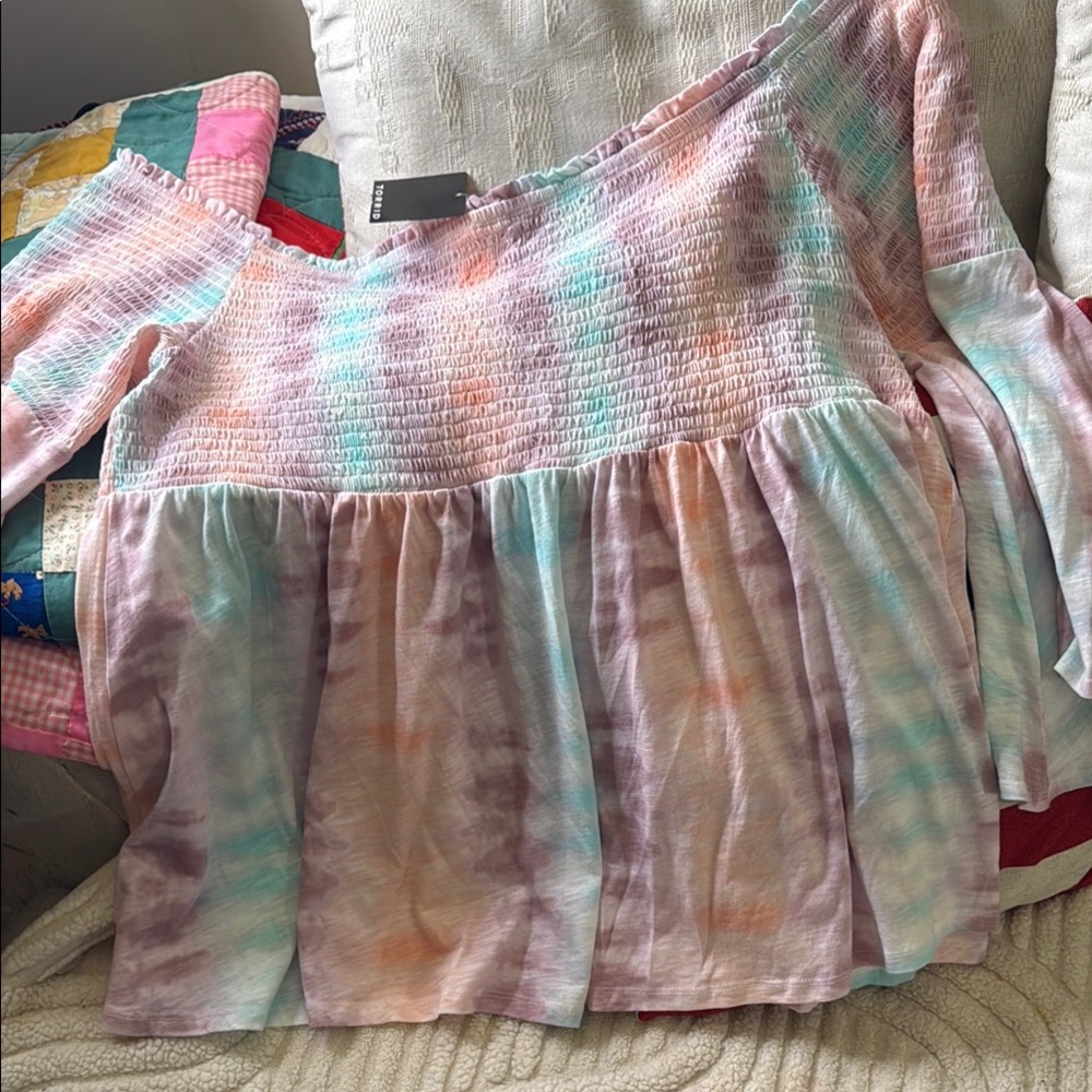 Colorful Off-Shoulder Blouse